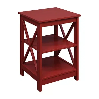 Asstd National Brand Oxford End Table With Shelves In Red