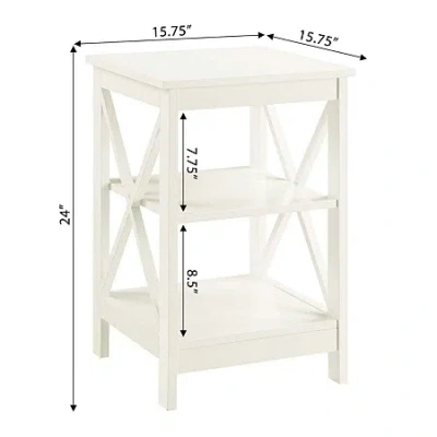 Asstd National Brand Oxford End Table With Shelves In White