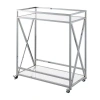 Asstd National Brand Oxford Glass-top Kitchen Cart In Silver