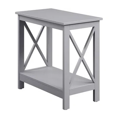 Asstd National Brand Oxford Living Room Collection Storage Chairside Table In Gray