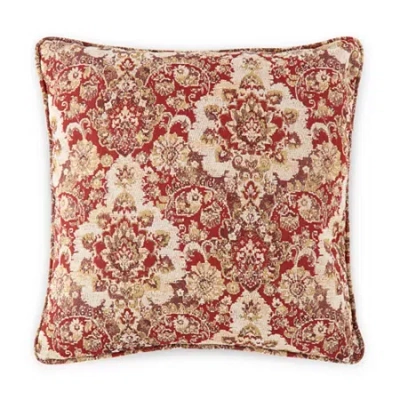 Asstd National Brand Paisley Feather Filled Square Throw Pillow In Red