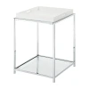 Asstd National Brand Palm Beach Living Room Collection Storage Glass Console Table In White