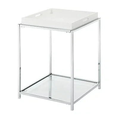 Asstd National Brand Palm Beach Living Room Collection Storage Glass Console Table In White