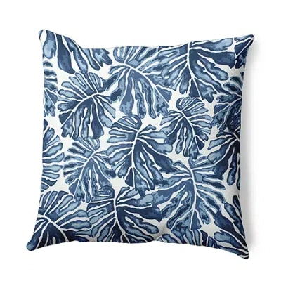 Asstd National Brand Palm Leaves Square Throw Pillow In Blue