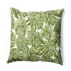 Asstd National Brand Palm Leaves Square Throw Pillow In Green