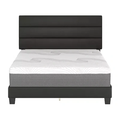 Asstd National Brand Parks Upholstered Wooden Platform Bed In Black