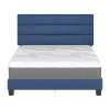 Asstd National Brand Parks Upholstered Wooden Platform Bed In Blue