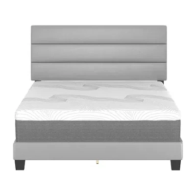 Asstd National Brand Parks Upholstered Wooden Platform Bed In Gray