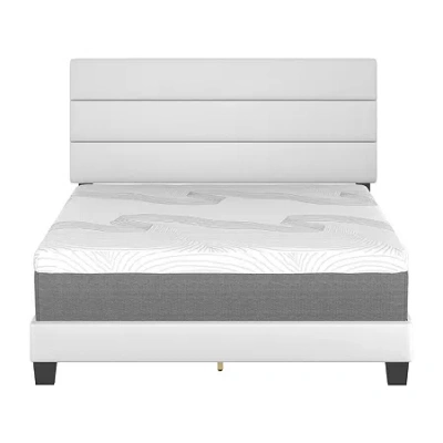 Asstd National Brand Parks Upholstered Wooden Platform Bed In White