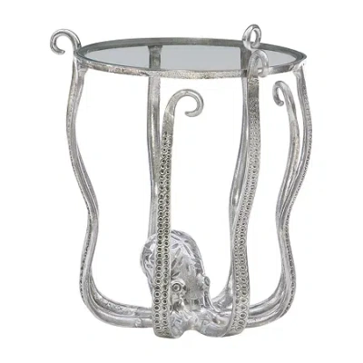 Asstd National Brand Parnell Living Room Collection Metal End Table In Silver