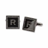 Asstd National Brand Personalized Beaded Gunmetal Cufflinks In Black