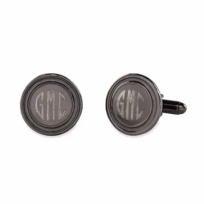 Asstd National Brand Personalized Brushed Stainless Steel Cufflinks In Gray