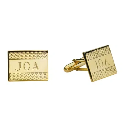 Asstd National Brand Personalized Cornwall Pattern Cuff Links In Yellow