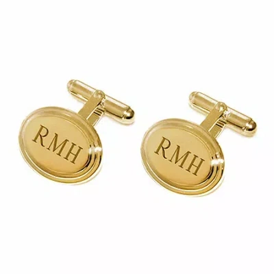 Asstd National Brand Personalized Cufflinks In Yellow