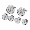 Asstd National Brand Personalized Formal Set Cuff Links & 4 Shirt Studs In Gray