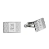 Asstd National Brand Personalized Grid Pattern Cuff Links In Silver