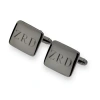 Asstd National Brand Personalized Gunmetal Rounded Rectangle Cuff Links In Black