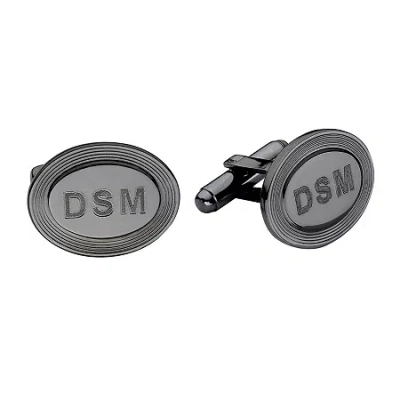 Asstd National Brand Personalized Oval 5-line Border Cuff Links In Multi