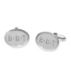Asstd National Brand Personalized Oval Cuff Links In White