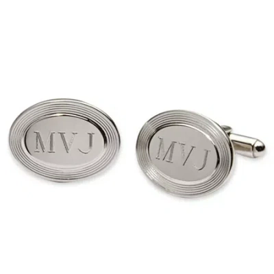 Asstd National Brand Personalized Oval Cuff Links In White