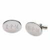 Asstd National Brand Personalized Oval Cuff Links In White