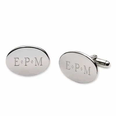 Asstd National Brand Personalized Oval Cuff Links In White