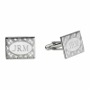 Asstd National Brand Personalized Plaid Pattern Cufflinks In Silver