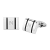 Asstd National Brand Personalized Polished Stainless Steel Cuff Links In Gray
