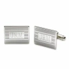 Asstd National Brand Personalized Rectangular Cuff Links In White