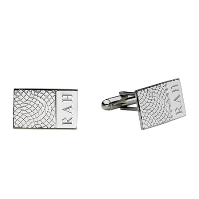 Asstd National Brand Personalized Snakeskin Pattern Cuff Links In Silver
