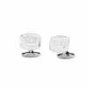 Asstd National Brand Personalized Stainless Steel Cuff Links In Gray