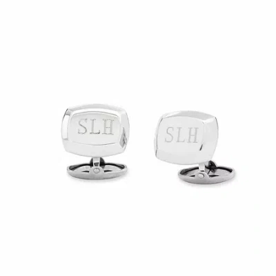 Asstd National Brand Personalized Stainless Steel Cuff Links In Gray