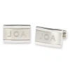 Asstd National Brand Personalized Stainless Steel Cuff Links In White