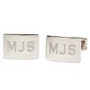 Asstd National Brand Personalized Stainless Steel Cuff Links In White