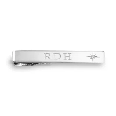 Asstd National Brand Personalized Star Tie Bar In Silver