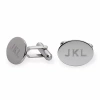 Asstd National Brand Personalized Sterling Silver Oval Cuff Links In Silver