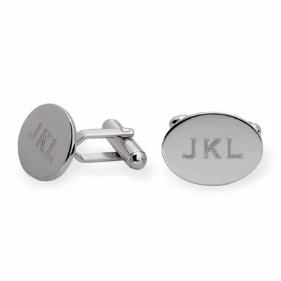 Asstd National Brand Personalized Sterling Silver Oval Cuff Links