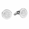 Asstd National Brand Personalized Sterling Silver Round Cuff Links In Silver