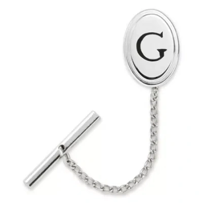 Asstd National Brand Personalized Tie Tack With Black Enamel In White