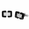 Asstd National Brand Personalized Two-tone Stainless Steel Cuff Links In Gray