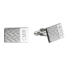 Asstd National Brand Personalized Zigzag Pattern Cuff Links In Silver