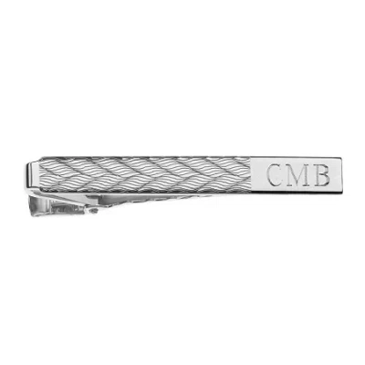 Asstd National Brand Personalized Zigzag Pattern Tie Bar In Silver