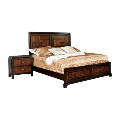 Asstd National Brand Poina 2 Piece Bedroom Set In Brown