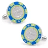 Asstd National Brand Poker Chip Cufflinks In Blue