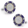 Asstd National Brand Poker Chip Cufflinks In Purple