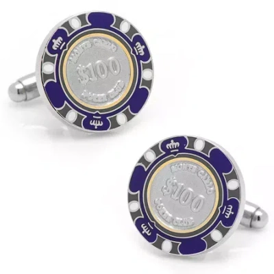 Asstd National Brand Poker Chip Cufflinks In Purple