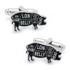 Asstd National Brand Pork Butcher Cuts Cuff Links In Black