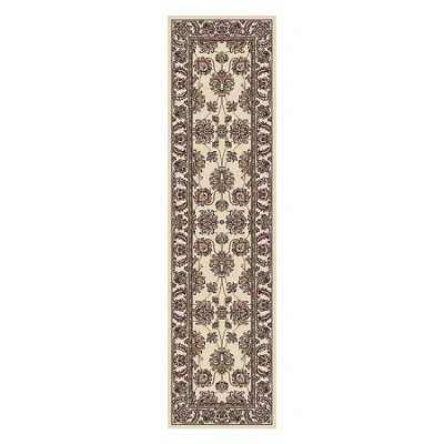 Asstd National Brand Radici Noble 26"x96" Prata Traditional Oriental Runner In White