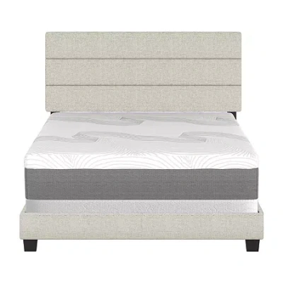 Asstd National Brand Raleigh Upholstered Wooden Platform Bed In Sand