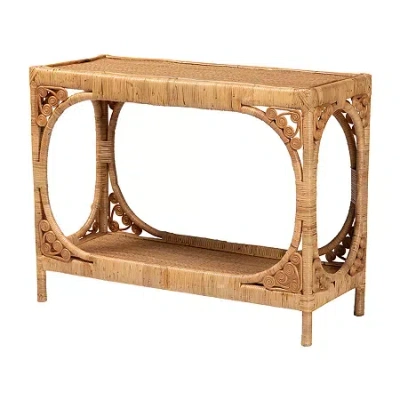 Asstd National Brand Ramona Rattan Console Table In White